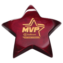 5 3/8" x 5 3/8" Rosewood Piano Finish Star Paperweight with Felt Bottom