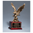15" Antique Bronze Finished Eagle Resin Casting on Rosewood Piano Finish Base with Black Laserable Brass Plate