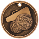 Antique Bronze 2" 3D Cheer Medal