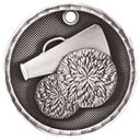 Antique Silver 2" 3D Cheer Medal