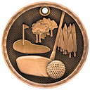 Antique Bronze 2" 3D Golf Medal