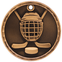 Antique Bronze 2" 3D Hockey Medal