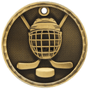 Antique Gold 2" 3D Hockey Medal