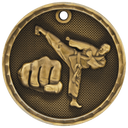 Antique Gold 2" 3D Martial Arts Medal