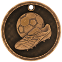 Antique Bronze 2" 3D Soccer Medal