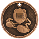 Antique Bronze 2" 3D Swimming Medal