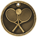 Antique Gold 2" 3D Tennis Medal