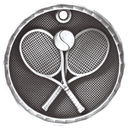 Antique Silver 2" 3D Tennis Medal