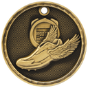 Antique Gold 2" 3D Track Medal