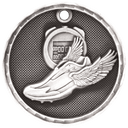 Antique Silver 2" 3D Track Medal