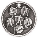 Antique Silver 2" 3D Track and Field Medal