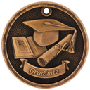 Antique Bronze 2" 3D Graduate Medal
