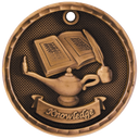Antique Bronze 2" 3D Lamp of Knowledge Medal