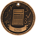 Antique Bronze 2" 3D Math Medal
