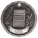 Antique Silver 2" 3D Math Medal