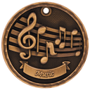 Antique Bronze 2" 3D Music Medal