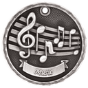 Antique Silver 2" 3D Music Medal