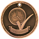 Antique Bronze 2" 3D Perfect Attendance Medal