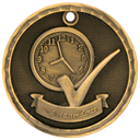 Antique Gold 2" 3D Perfect Attendance Medal