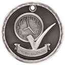 Antique Silver 2" 3D Perfect Attendance Medal