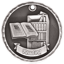 Antique Silver 2" 3D Reading Medal
