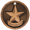 Antique Bronze 2" 3D Star Performer Medal