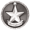 Antique Silver 2" 3D Star Performer Medal