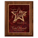 7" x  9" Cherry Finish Plaque with Red Marbleized Plate