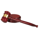 10" Rosewood Piano Finish Gavel with Brass Band & Sounding Block