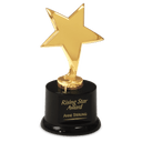 Gold Metal Rising Star on Black Plastic Base