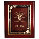 8" x 10" Premium Rosewood Finish Plaque with Red Starburst Plate