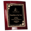 8 1/2" X 10" Rosewood Piano Finish Eclipse Plaque with Black Starburst Plate