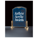6" x 7"  Airflyte Sapphire Marble Acrylic with Gold-Plated Brass Stand