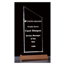 4 1/4" x 7 1/4"  Zenith Series Clear Acrylic with Black Acrylic Base and Walnut Base