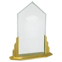 9 1/2" x 11 1/2" Peak Jade Acrylic Award with Aluminum Base