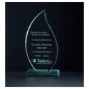 4 1/4" x 8 3/4" Flame Series Jade Acrylic Award