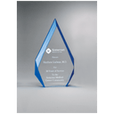 6 1/4" x 8 7/8" Flame Series Clear Freestanding Acrylic with Blue Accented Bevels