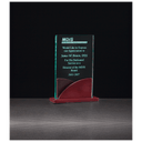 4 7/8" x 6 1/2" Premium Series Jade Acrylic on Mahogany Finish Base