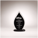 5 1/2" x 9" Flame Series Clear Acrylic with Black Silk Screened Back and Black Base