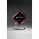 8 1/2" x 10" Diamond Series Acrylic w/Printed Red Border, Silver Mirror Highlights