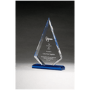 6" x 9 1/2" Arrow Series Clear Acrylic with Blue Highlights and Blue Base