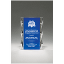 5" x 7" Freestanding Acrylic with Blue Background and Carved Jewel Accents