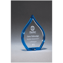 6" x 8 1/4" Blue Flame Acrylic with Clear Pop-Out Center and Silver Metal Post