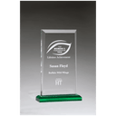 5" x 7 3/4" Apex Series Acrylic Award with Green Highlights and Green Base