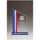 6 3/4" x 10 3/4" Zenith Series Acrylic with American Flag Design, Blue Mirror Top Base