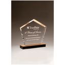 7" x 8" Diamond Series Acrylic with Gold Accent and Gold Mirror Top Black  Base