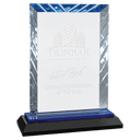 7" Clear Rectangle Accent Glass on Blue and Black Reflective Base