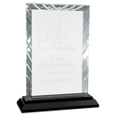 8" Rectangle Accent Glass on Black Base