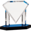 Blue 9 1/2" Floating Diamond Acrylic