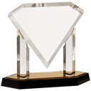 Gold 9 1/2" Floating Diamond Acrylic